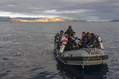 Pescadores capacitados como buzos salen a elaborar censos submarinos.