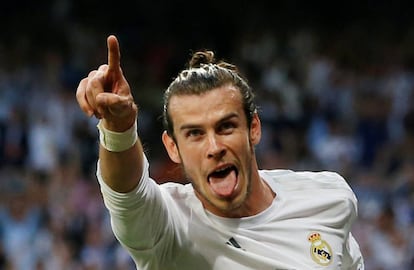 Bale celebra su gol al City.