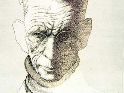 Samuel Beckett (1906-1989) visto por Tullio Pericoli.