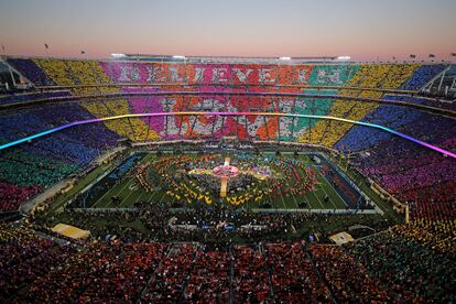 El multitudinario mosaico del Levi´s Stadium.