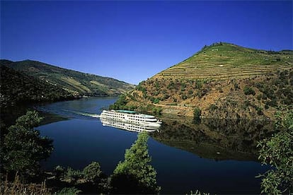 Paisaje de viñedos  a orillas del Douro (Duero), al norte de Portugal.