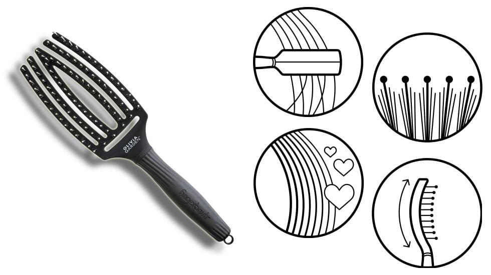 El cepillo de pelo Fingerbrush Combo Medium está fabricado con materiales sostenibles.