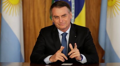 Bolsonaro, durante una reunión con Mauricio Macri, mandatario de Argentina. 