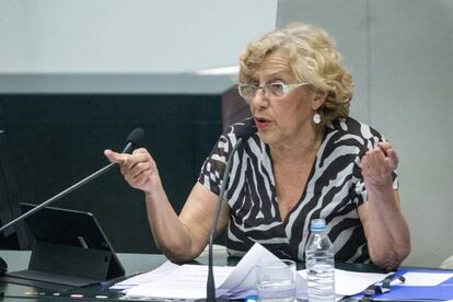 Carmena, al inicio de su primer debate sobre el estado de la ciudad el pasado 5 de julio.