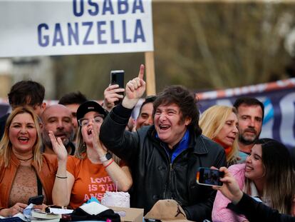 Javier Milei during a campaign event in Buenos Aires, on September 12.