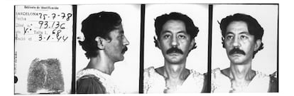 Ficha policial de Nazario Luque, detenido en 1978 en Las Ramblas.