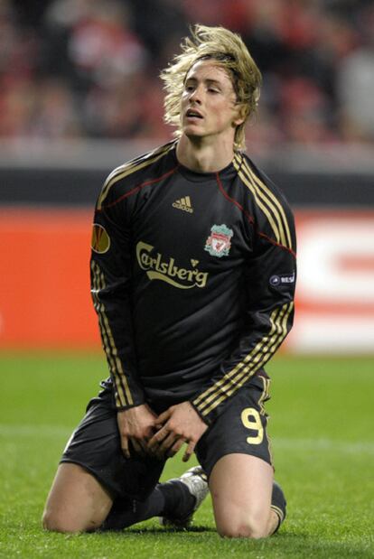 Fernando Torres, durante el Benfica-Liverpool en Lisboa.