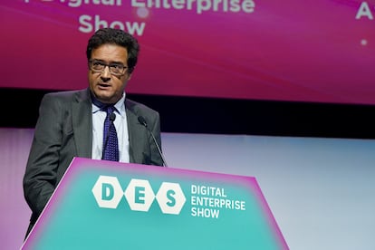 El ministro para la Transformación Digital, Óscar López, durante el Digital Enterprise Show 2025, el pasado 10 de junio.