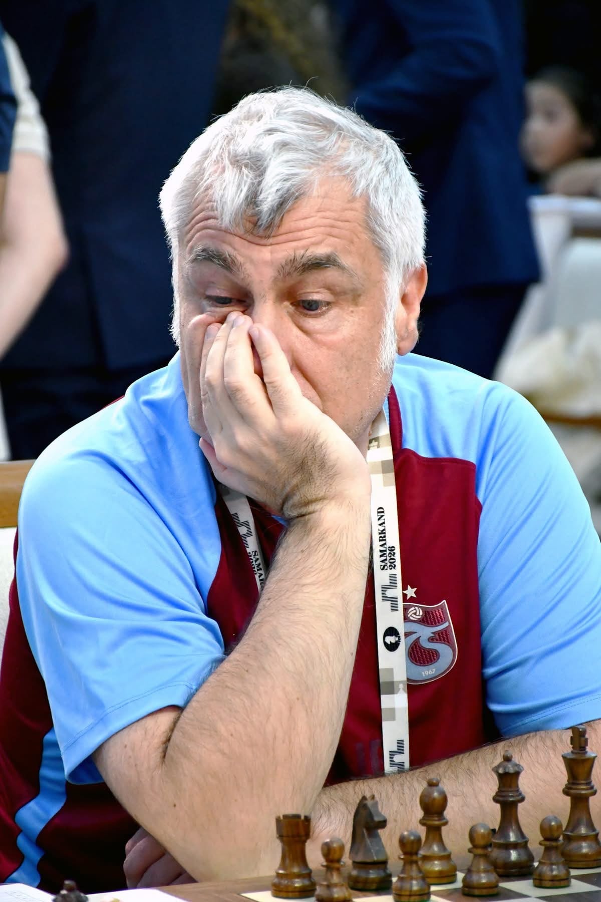 Vasyl Ivanchuk, poco antes de comenzar una partida en la Olimpiada de Aejdrez en Samarcanda