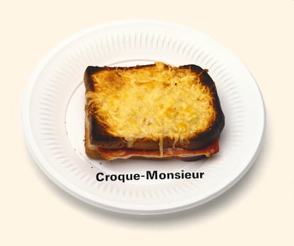 Imagen promocional de un 'croque-monsieur' en los trenes franceses Corail de 1985.