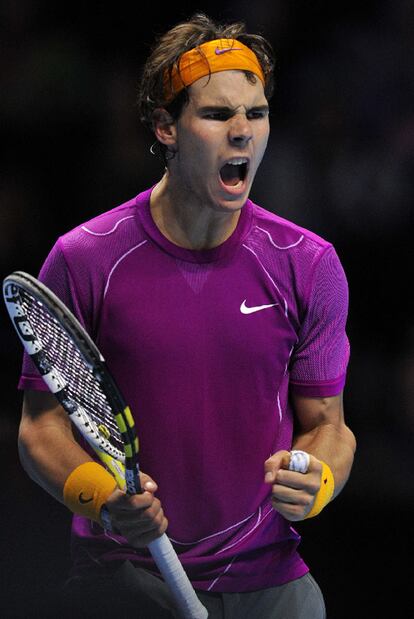 Rafael Nadal celebra uno de sus puntos en la semifinal contra Andy Murray.