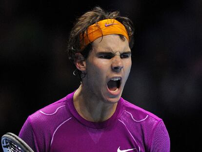 Rafael Nadal celebra uno de sus puntos en la semifinal contra Andy Murray.