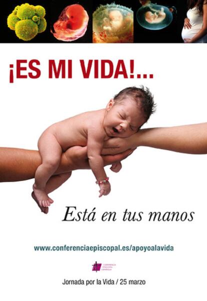 Cartel de la nueva campaña de la Conferencia Episcopal Española contra la interrupción voluntaria del embarazo