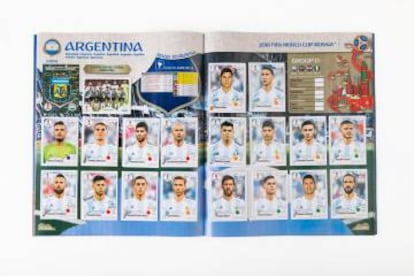 Álbum de figuritas del Mundial de Rusia 2018.