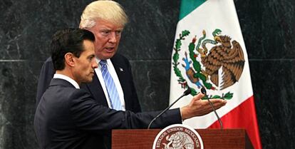 Encuentro entre el presidente de México, Enrique Peña Nieto, y el entonces candidato a la presidencia de Estados Unidos, Donald Trump, el pasado agosto.