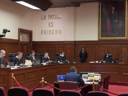 Una sesión de la Suprema Corte, el 8 de mayo de 2023 en Ciudad de México.