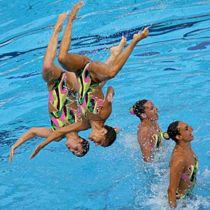 El equipo español de natación sincronizada.