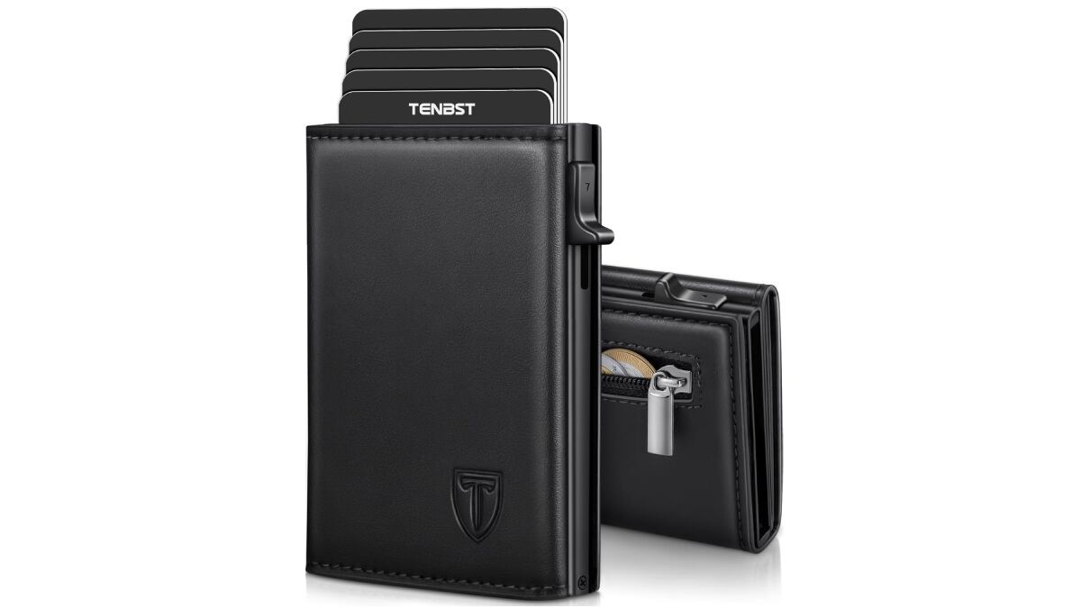 Cartera para hombre con bloqueo RFID avanzado.