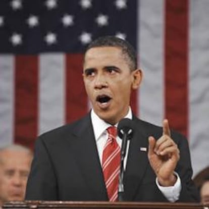 El presidente de EE UU, Barack Obama, durante el discurso sobre el Estado de la Unión