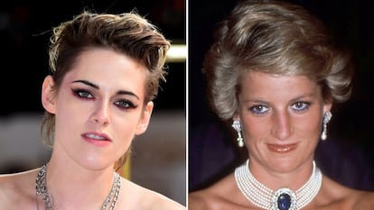 La actriz Kristen Stewart (izquierda) y la princesa Diana de Gales.
