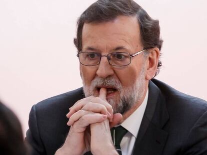 Rajoy en una reuni&oacute;n en Madrid.