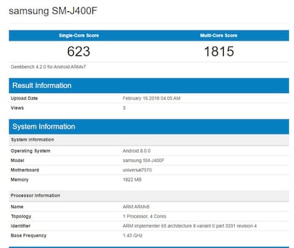 Características filtradas del Samsung Galaxy J4