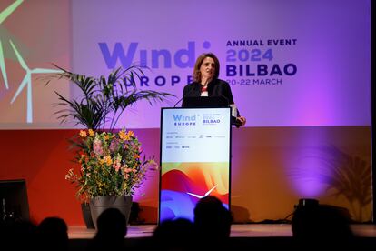 La vicepresidenta tercera del Gobierno y ministra para la Transición Ecológica y el Reto Demográfico, Teresa Ribera, este miércoles en Bilbao.