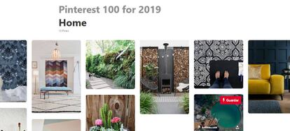 Tablero de Pinterest con algunas de las tendencias de 2019 en decoración en el hogar.