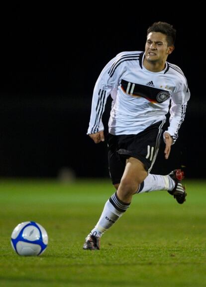 Marcos Álvarez, durante un partido con la selección alemana sub-19.
