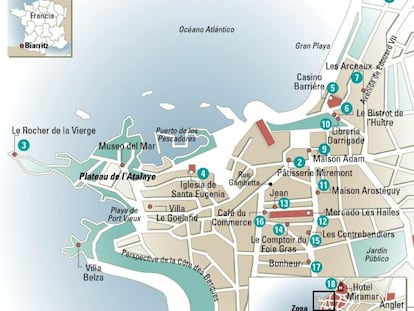 24 horas en Biarritz, el mapa