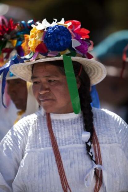 Una mujer de Toluca, México, con traje tradicional.