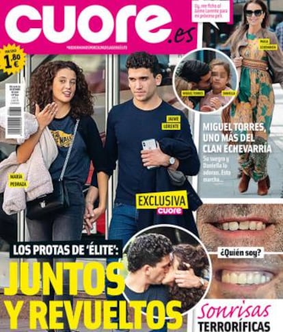 María Pedraza y Jaime Lorente en la portada de la revista 'Cuore' de esta semana.