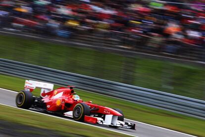 Alonso durante la carrera en el Gran  Premio de Alemania