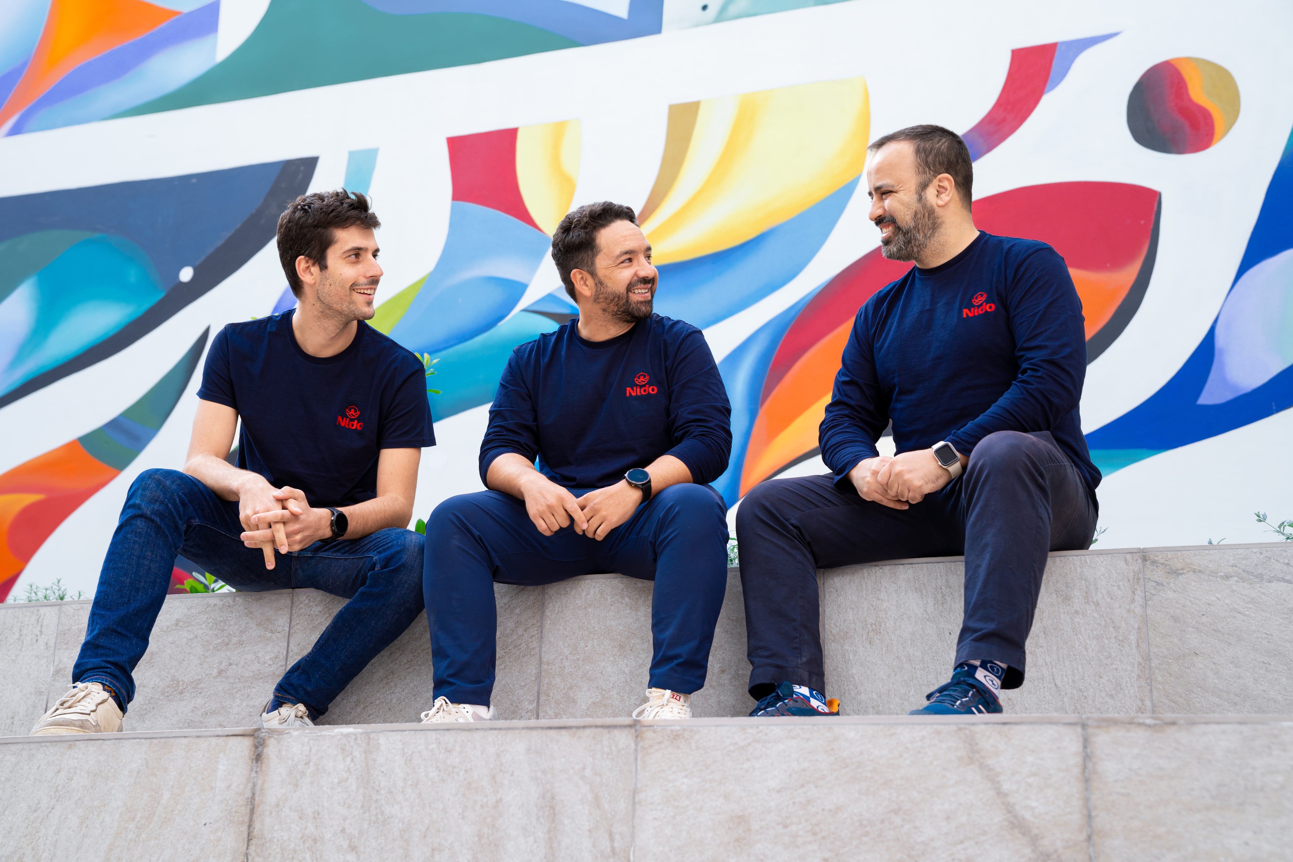 Desde la izquierda, Julien Poitout, Germán Peralta y Pedro Pablo Aparicio, fundadores de Nido.