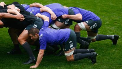 Richie McCaw, durante un entrenamiento de Nueva Zelanda.