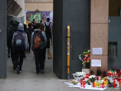 L'entrada del Joan Fuster, aquest matí.