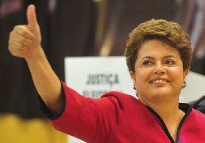 Dilma Roussef, tras votar el pasado 31 de octubre.