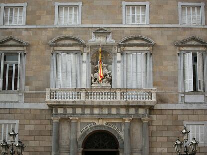Fachada del Palau de la Generalitat, en la plaça de Sant Jaume de Barcelona.