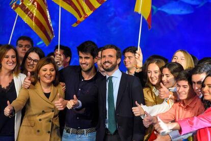 Pablo Casado of the Popular Party at a rally in Valencia.