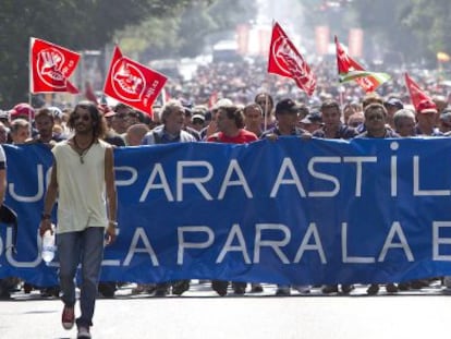 Manifestaci&oacute;n de trabajadores de los astilleros de la bah&iacute;a gaditana.