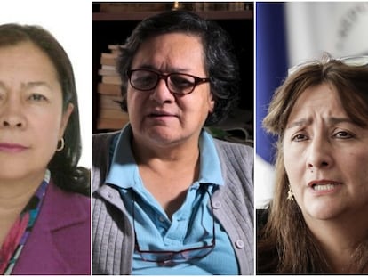 Luz Amparo Cerón, Amelia Pérez Parra y Ángela María Buitrago.