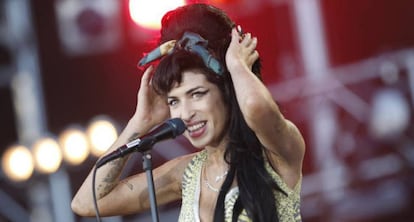 Amy Winehouse en su actuación en el festival Rock in Río de Madrid en 2008.