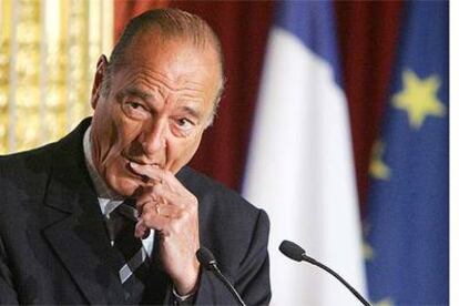 El presidente francés, Jacques Chirac, durante su discurso de Año Nuevo.