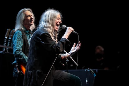 Patti Smith and Lenny Kaye at the Royal Albert Hall in London on October 4, 2021.