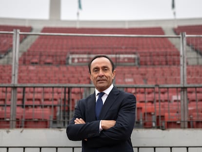 Jaime Pizarro en el coliseo del Estadio Nacional, el 30 de abril en Santiago.