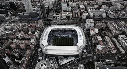 Vista a&eacute;rea del Santiago Bernab&eacute;u.