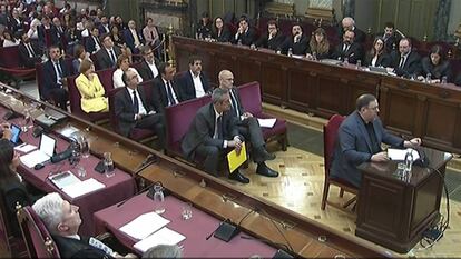 Oriol Junqueras, durante su turno de última palabra en el juicio del 'procés'.