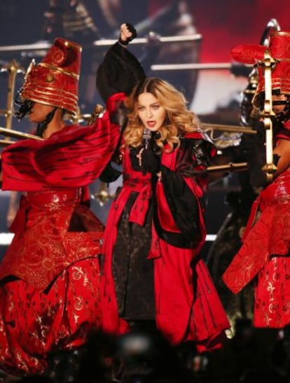 Madonna, durante su parada en Taipei de su gira 'Rebel Heart Tour'.