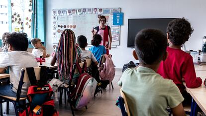 Una clase de primaria del colegio de Les Arts (Valencia).