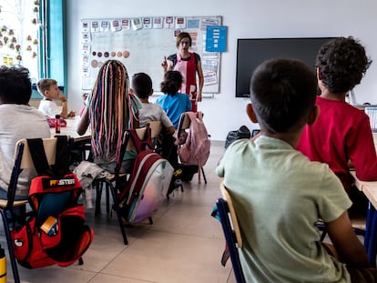 Una clase de primaria del colegio de Les Arts (Valencia).